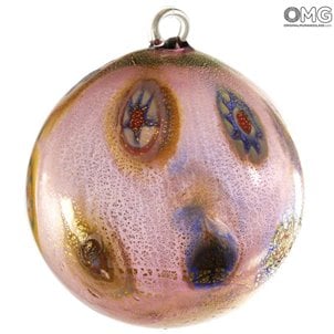 كرة الكريسماس - أرجواني Millefiori Fantasy - زجاج مورانو الكريسماس