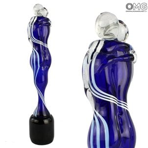 情侶雕塑-藍色-穆拉諾玻璃-威尼斯玻璃