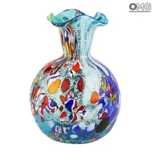 Florero Lily - azul claro - Cristal de Murano original OMG