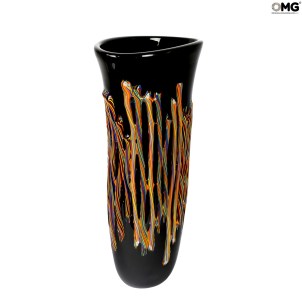 Flames Vase Etna - Schwarz - Original Muranoglas OMG