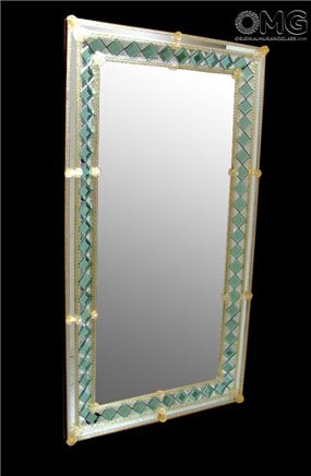 Maravegia - Espelho veneziano de parede - Vidro Murano e ouro 24 quilates