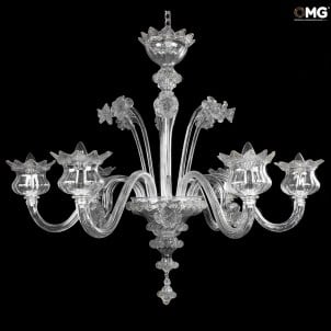 Venezianischer Kronleuchter Margherita - Blumen - Kristall - Muranoglas Venezianischer Kronleuchter Margherita - Blumen - Kristall - Muranoglas