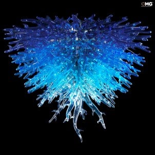 Lámpara de techo de coral marino - 13 luces - Cristal de Murano original OMG