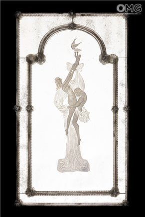 Amantes de Veneza - Espelho veneziano de parede - Vidro de Murano