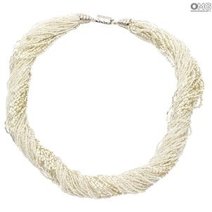 Collar Millefili Conterie - Argento - Cristal de Murano original OMG