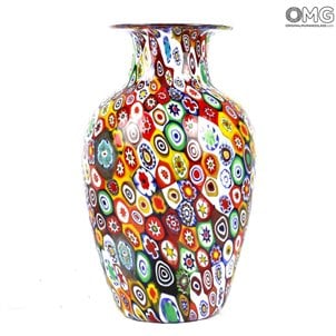 ミッレフィオーリ ミックス花瓶 - オリジナル ムラノ グラス OMG