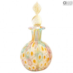 香水瓶-粉色Millefiori和金箔-原裝Murano玻璃OMG