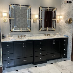 Cesare - Venetian Mirror - Luxury with black mirror engraved