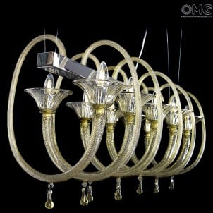 枝形吊燈-10盞燈-穆拉諾玻璃