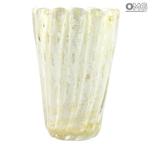 Lotus Vase - Weiß - Original Murano Glas OMG