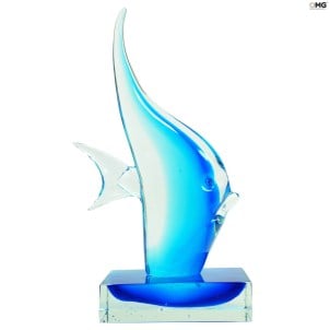 Lightblue MoonFish - زجاج مورانو الأصلي OMG