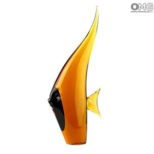 AmberMoonFish-水中-オリジナルのムラーノグラス