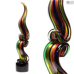 Flammes multicolores - Sculpture - Verre de Murano original OMG