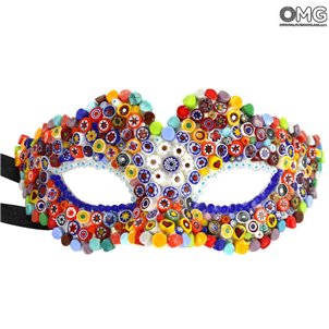 Máscara Venetian Carnival Millefiori - com Millefiori - Vidro Murano Máscara Venetian Carnival Millefiori - com Millefiori - Vidro Murano