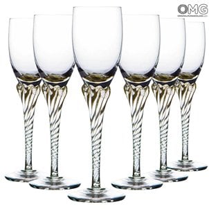 Drinking Glass Crystal - Flute - Set of 6