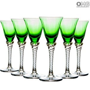 Murano_glass_omg_green_flute_set