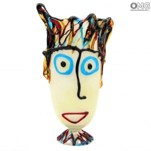Vaso Musana Branco - Tributo a Picasso - Vidro Murano Original OMG Vaso Musana Branco - Tributo a Picasso - Vidro Murano Original OMG