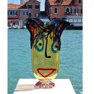 Musana Vase Light Brown - Tribute to Picasso - Original Murano Glass OMG