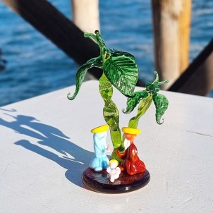 Christmas nativity scene with palm - Original  Murano Glass OMG