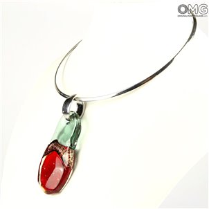 necklace_murano_glass_omg_red_and_green_pendant