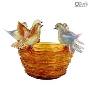 5 Sparrows Nest - Amber - Original Murano Glass OMG