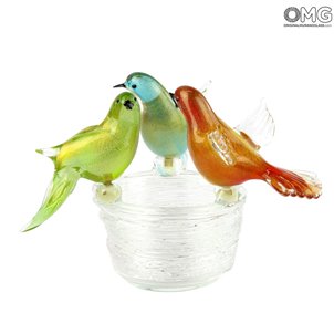 nest_with_three_sparrows_murano_glass_1