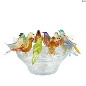 12 عش العصافير - كريستال - زجاج مورانو الأصلي OMG