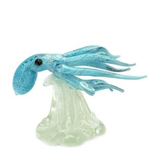 Oktopus-Skulptur hellblau original Muranoglas