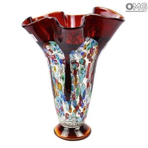 Tulipano - Rote Blumen Vase Glas Murrine