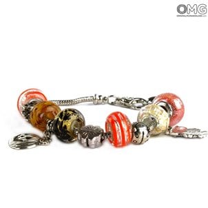 Pandoralike - Orange Bracelet One Colour - Murano glass