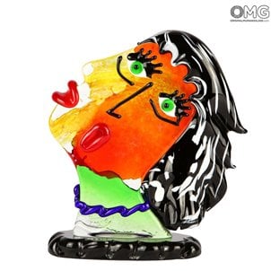 رأس امرأة - بيكاسو - فن البوب ​​- زجاج مورانو الأصلي