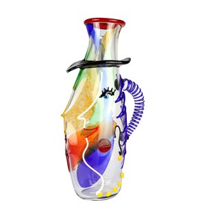 Vase Face Scultpture Picasso Tribute Original Murano Glass Omg