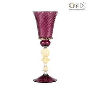 威尼斯人杯狀高腳杯-紫色-Murano玻璃