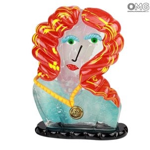 Cabeça de mulher com cabelo vermelho - Resumo da arte moderna