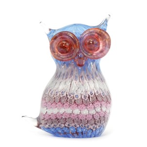 Owl with Murrine and gold - Lallero collection - Original Murano glass OMG