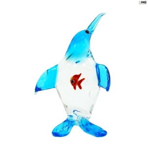 Pinguim com Peixe - Vidro Murano Original OMG