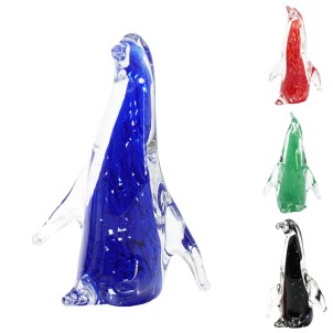 Penguin Figurine - With colors Sommerso - 1 Piece - Orginal Murano Glass OMG
