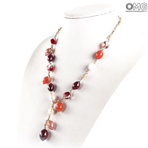 롱 네크리스 꽃잎-Antica Murrina Collection-Original Murano Glass