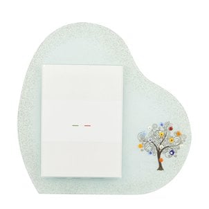 برواز صور - شجرة الحياة بيضاء - زجاج مورانو الأصلي OMG