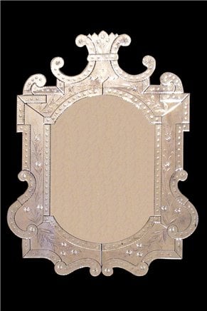 Pianta Leon - Wand venezianischer Spiegel - Murano Glas und Gold 24 Karat