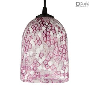 Hanging Lamp Millefiori - Pink - Original Murano