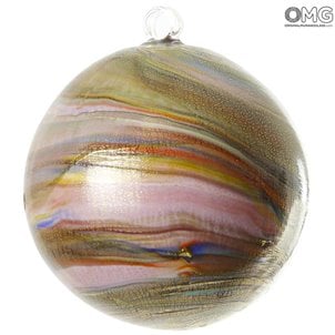 Palla di Natale - Viola Twisted Fantasy - Vetro di Murano Originale OMG