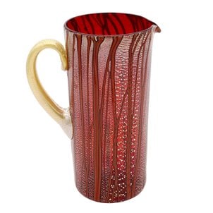 Pitcher Polychrome - Red Passion reines Silber - Original Murano Glass OMG