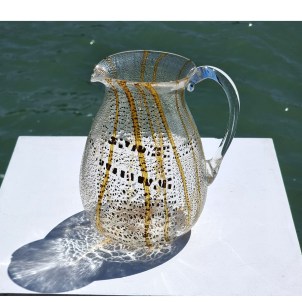  Caraffa argento e ambra  - vetro di Murano originale OMG