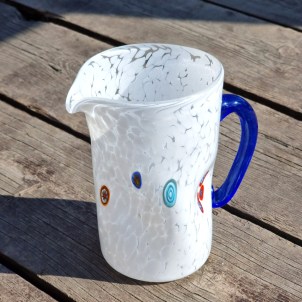 Pitcher White + Murrine - Original Murano Glass OMG