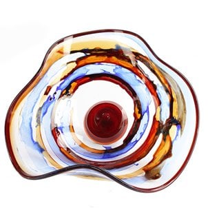 طبق Sbruffi Papios - وعاء زجاجي - زجاج مورانو الأصلي OMG