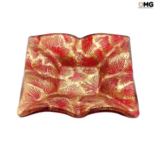 Teller Roma - Gold Rot - Original Muranoglas OMG