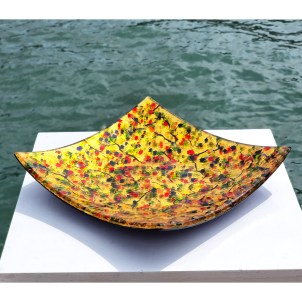 Square Plate - Carnival - Original  Murano Glass OMG