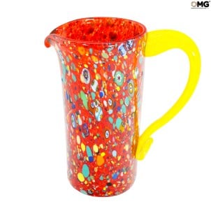 pointillism_pitcher_red_murrine_orginal_ Murano_glass_omg