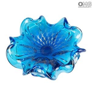 وعاء زهور - أزرق - زجاج مورانو الأصلي OMG